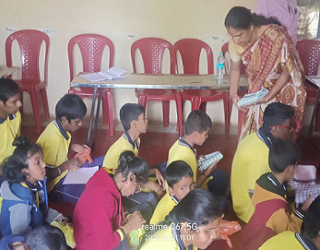 Dr. Prabhakar Kore sir Birthday celebration in  GNANAJYOTI BLIND CHILDREN SCHOOL HAVERI 